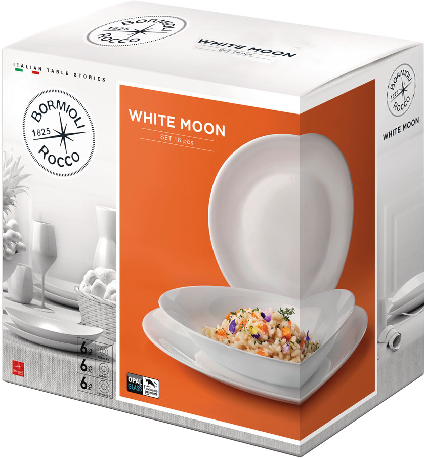 

Столовый сервиз Bormioli Rocco White Moon 18 предметов