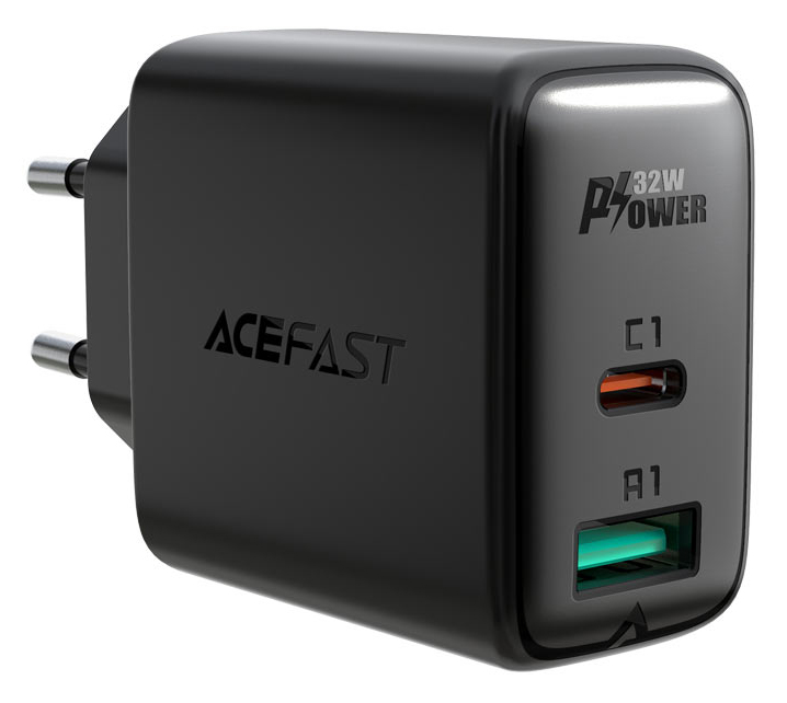 

Зарядное устройство (зарядка) для телефона ACEFAST A5 Type-C + USB 2.4 А Черный