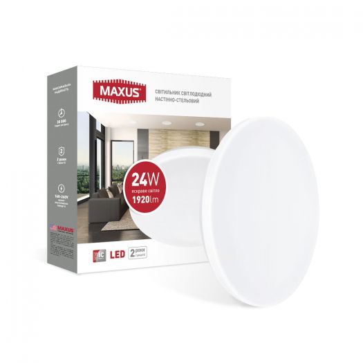 

Светодиодный светильник Maxus Ceiling light 24Вт 4100K C (1-MCL-2441-01-C)