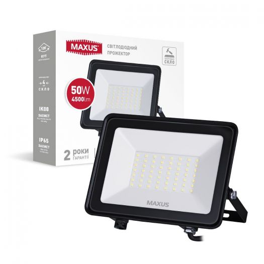 

Прожектор светодиодный Maxus Flood Light 50W 5000K 4500Lm IP65 (1-MFL-04-5050)