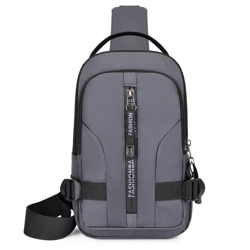 

Сумка слинг BR-S fashionbag мужская через плечо с USB выходом серая