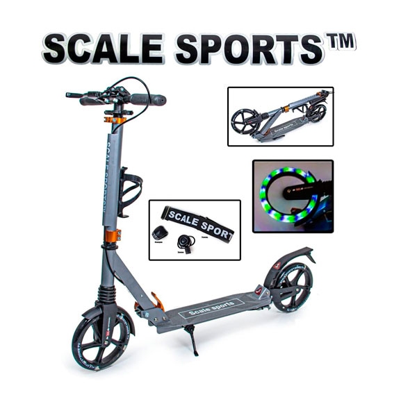 

Детский самокат Scale Sports SS-20 LED Серый (светящиеся колеса)
