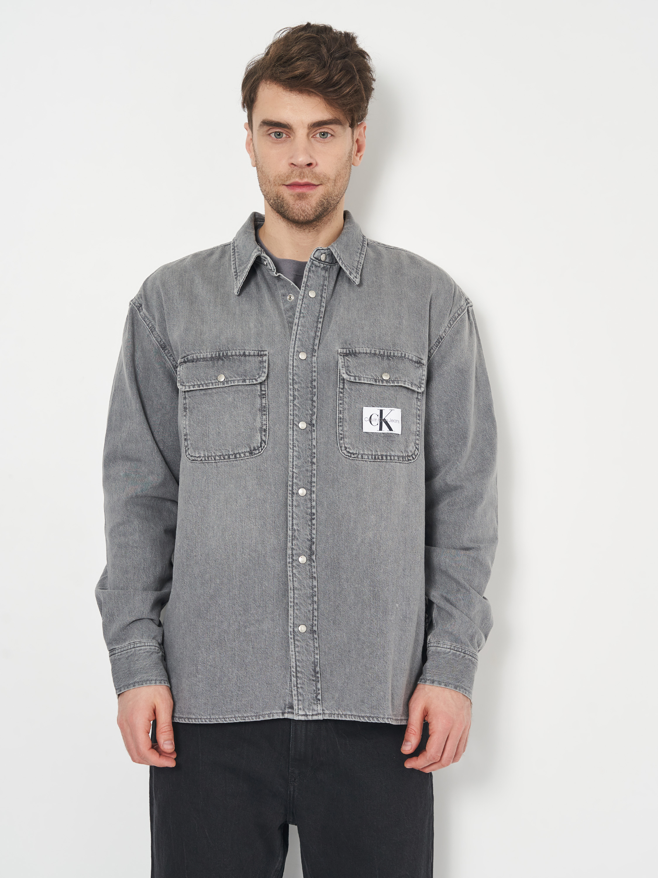 

Джинсовая рубашка Calvin Klein Jeans Oversized Denim Shirt J30J319802-1BZ  Denim Grey, Джинсовая рубашка Calvin Klein Jeans Oversized Denim Shirt J30J319802-1BZ L Denim Grey