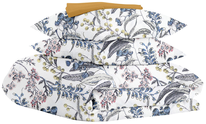 

Комплект постельного белья Cosas Flowers Yard Mustard 160х220x2