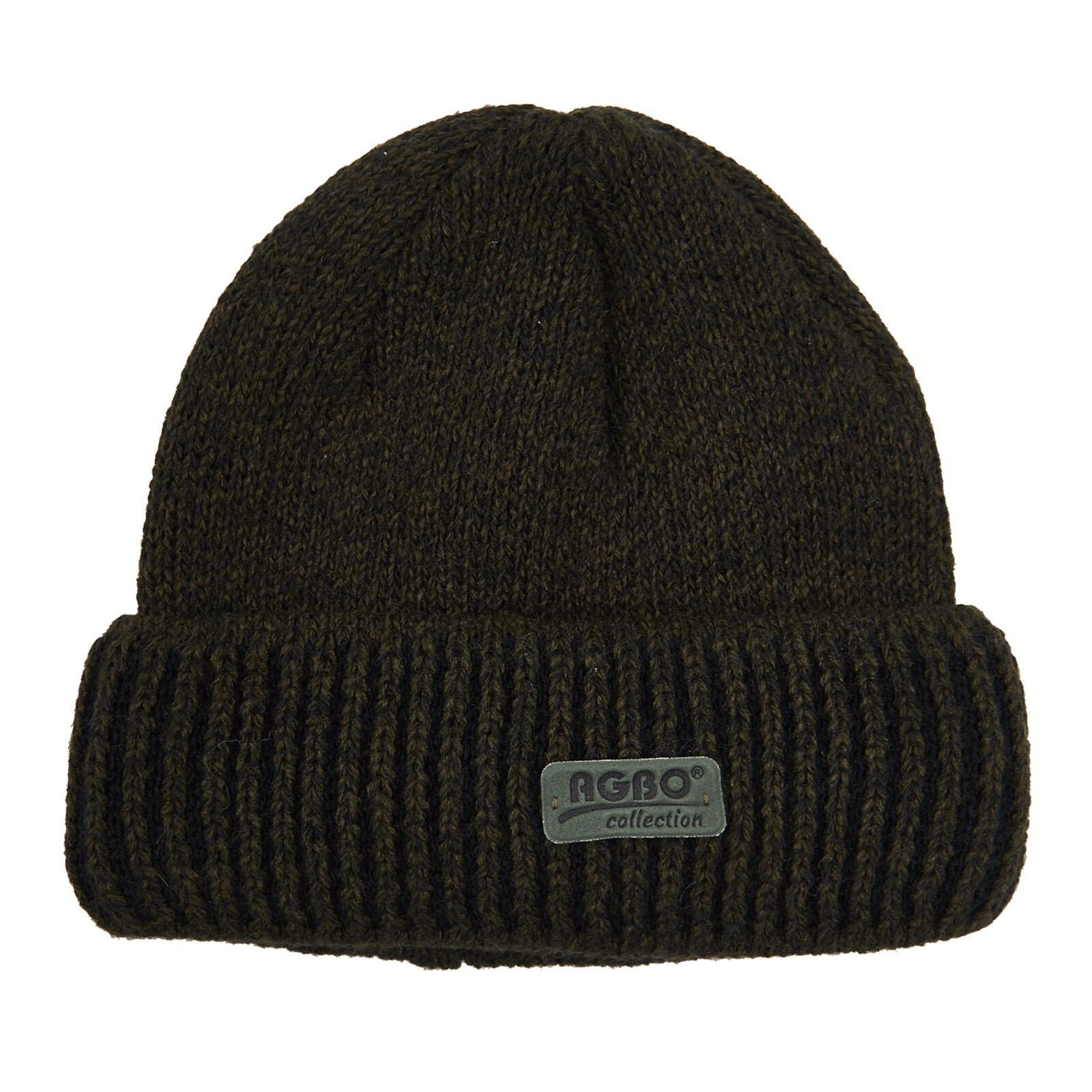 

Детская шапка для мальчика темный хаки с отворотом Арт.MM Agbo