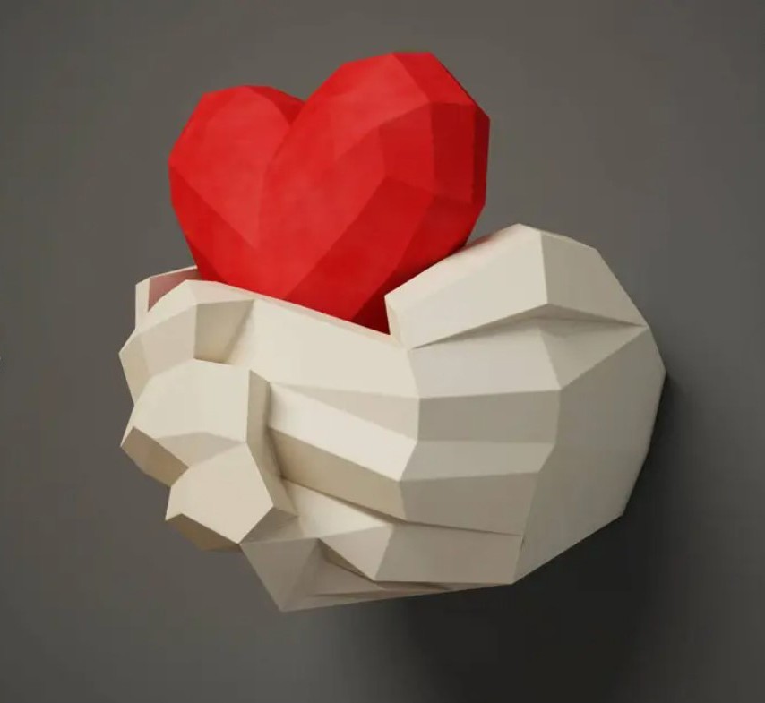 

Мое сердце в твоих руках. Наборы для создания 3д фигур Оригами Papercraft