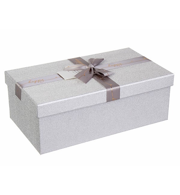 

Подарочная коробка "Silver glitter", 27*16.5*10 см, материал - картон высокого качества