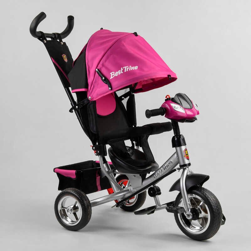 

Детский трехколесный велосипед с родительской ручкой 6588 / 82-909 Best Trike колесо пена, d=25см переднее, d=20см задние, фара