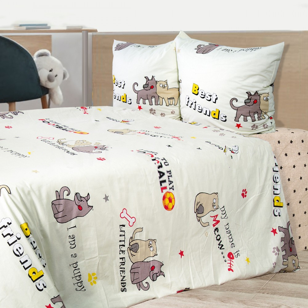 

Постельное белье детское 145х215 см набивная бязь Ярослав полуторный t288