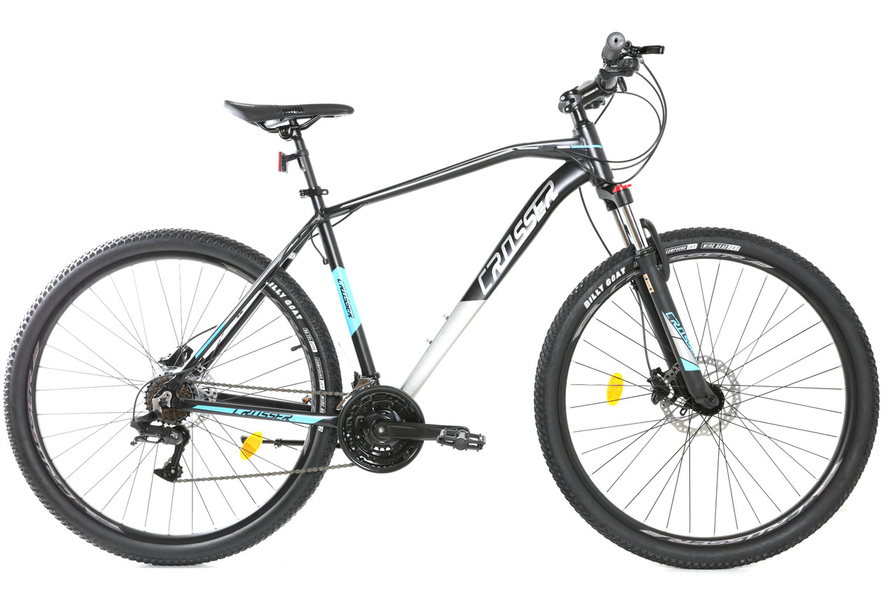 

Велосипед найнер Crosser Jaz 29" рама 19, 2021 черно-голубой