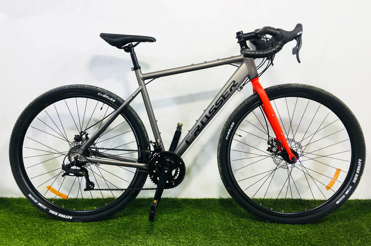 

Велосипед Crosser Gravel NORD 28" рама 17, 2021 (14S) серо-красный