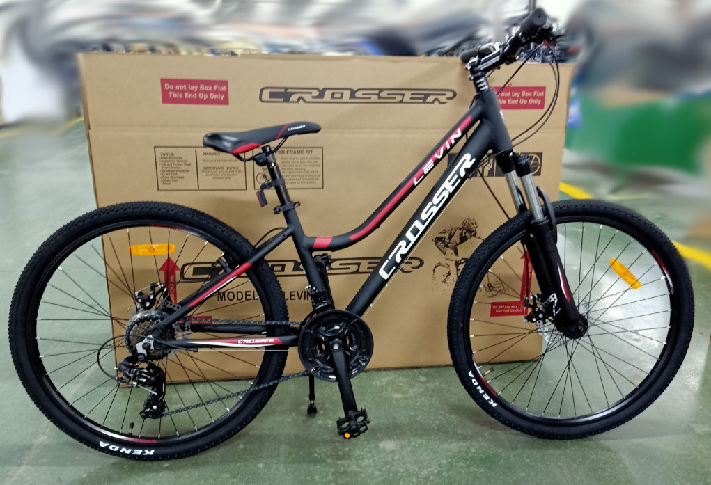 

Велосипед для подростков Crosser Levin 24" черно-красный