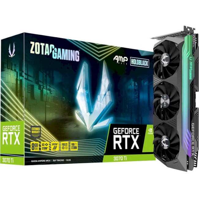 

Відеокарта ZOTAC GeForce RTX 3070 Ti 8GB GDDR6X AMP Holo GAMING (ZT-A30710F-10P)