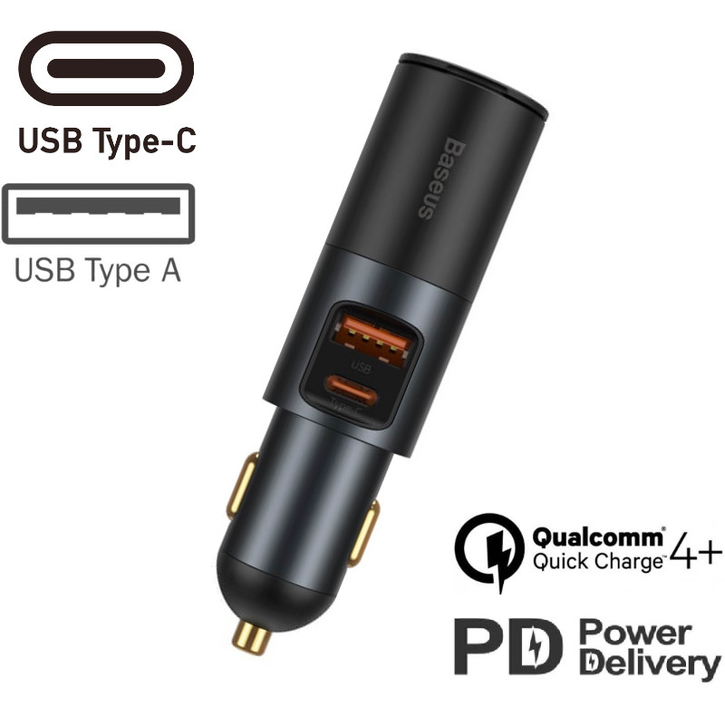 

Автомобильное зарядное устройство BASEUS Share Together Fast Charge Car (1USB/1Type-C, 3A, 120W)