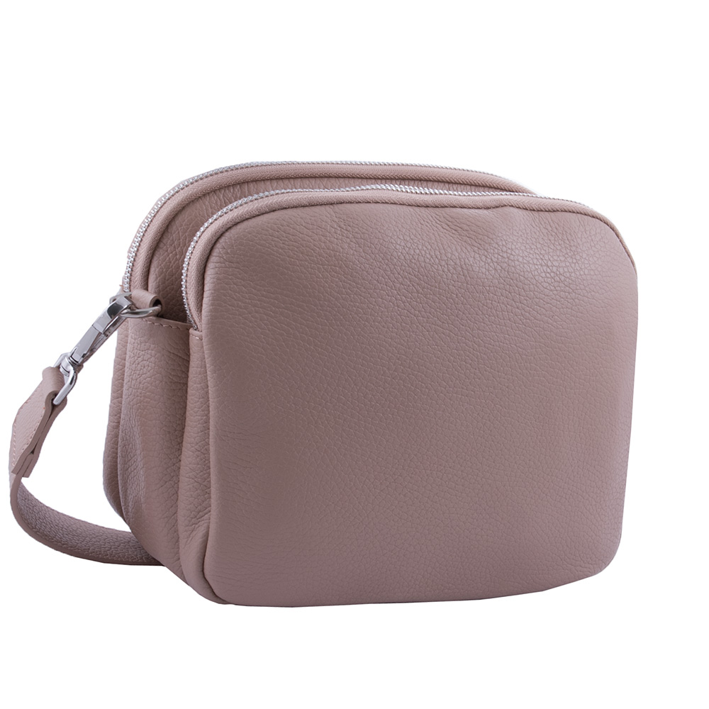 

Сумка женская кросс боди кожаная Genuine leather 21140 пудровая