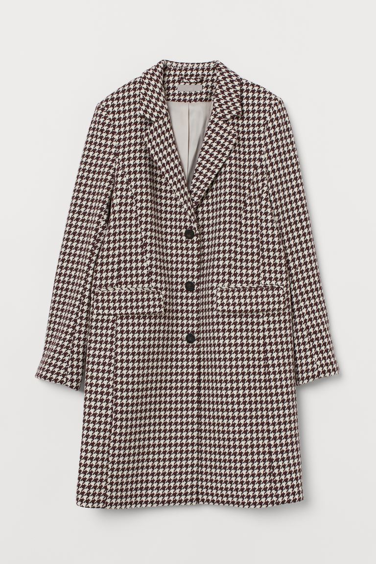 

Пальто H&M  Бордовый/Гусиная лапка, Пальто H&M 36 Бордовый/Гусиная лапка
