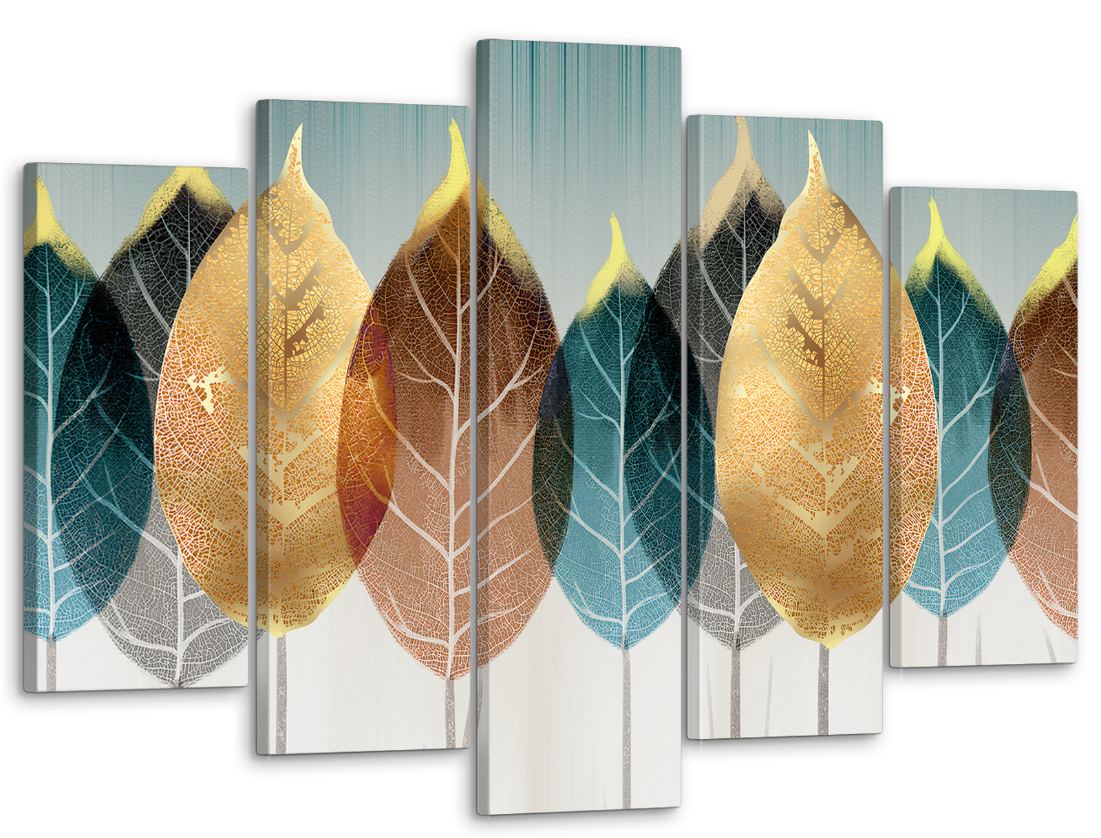 

Модульная картина на стену большая в гостиную / спальню для интерьера "Абстракция листья" 80x125 см MK50242