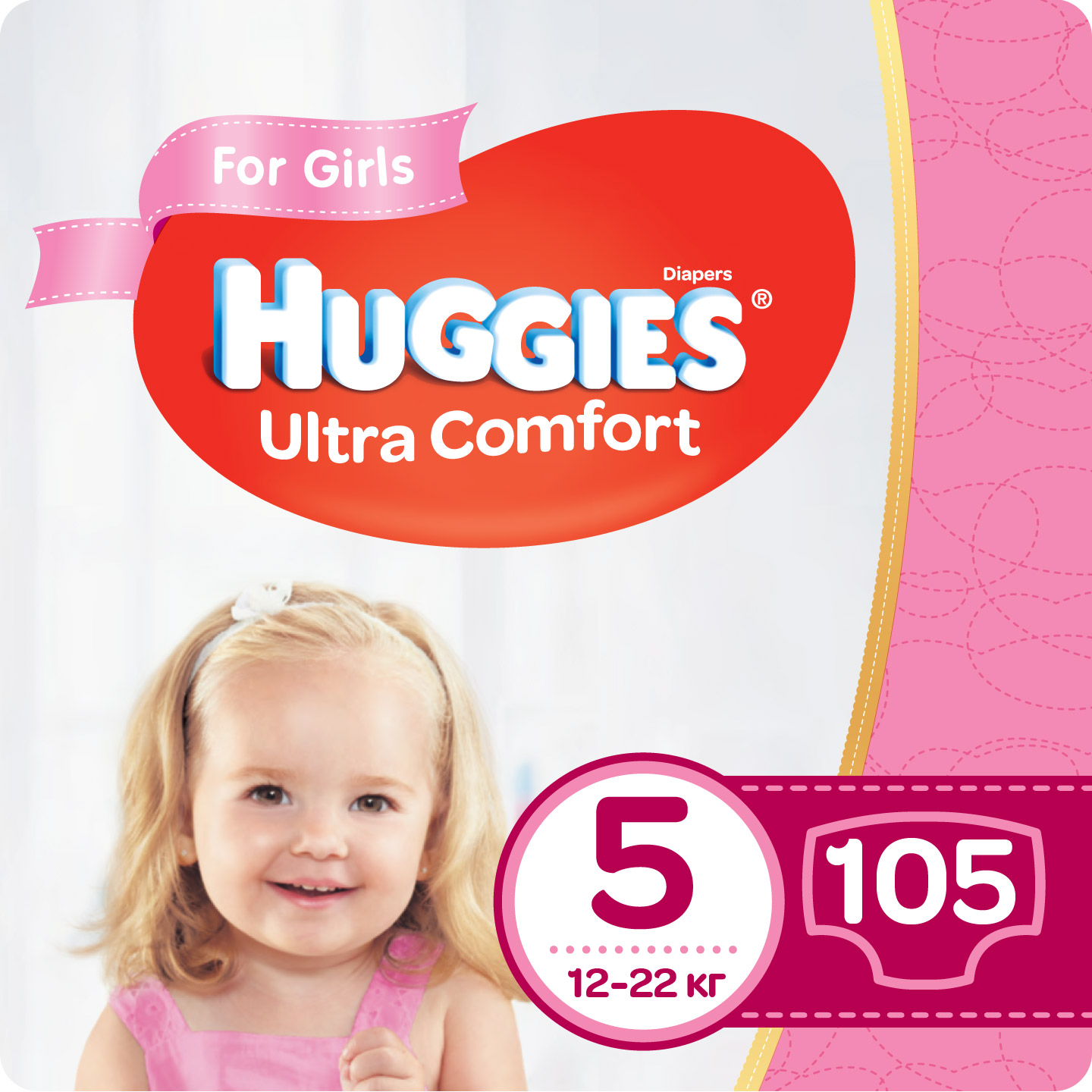 

Подгузники Huggies Ultra Comfort Box 5 для девочек 12-22 кг 105 шт (5029053546919)