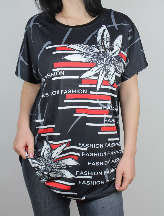 Футболка женская Lamer&Co принт надпись fashion M/L черный – низкие ...