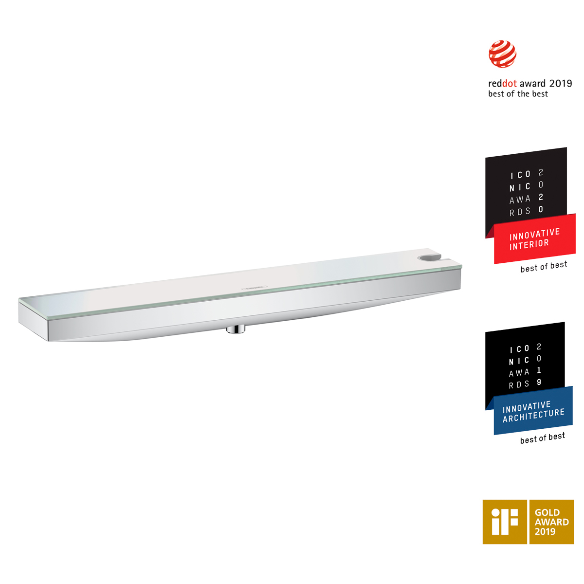 

RAINFINITY шланговое подсоединение с держателем душа Porter 500 и полкой R, хром (72387)