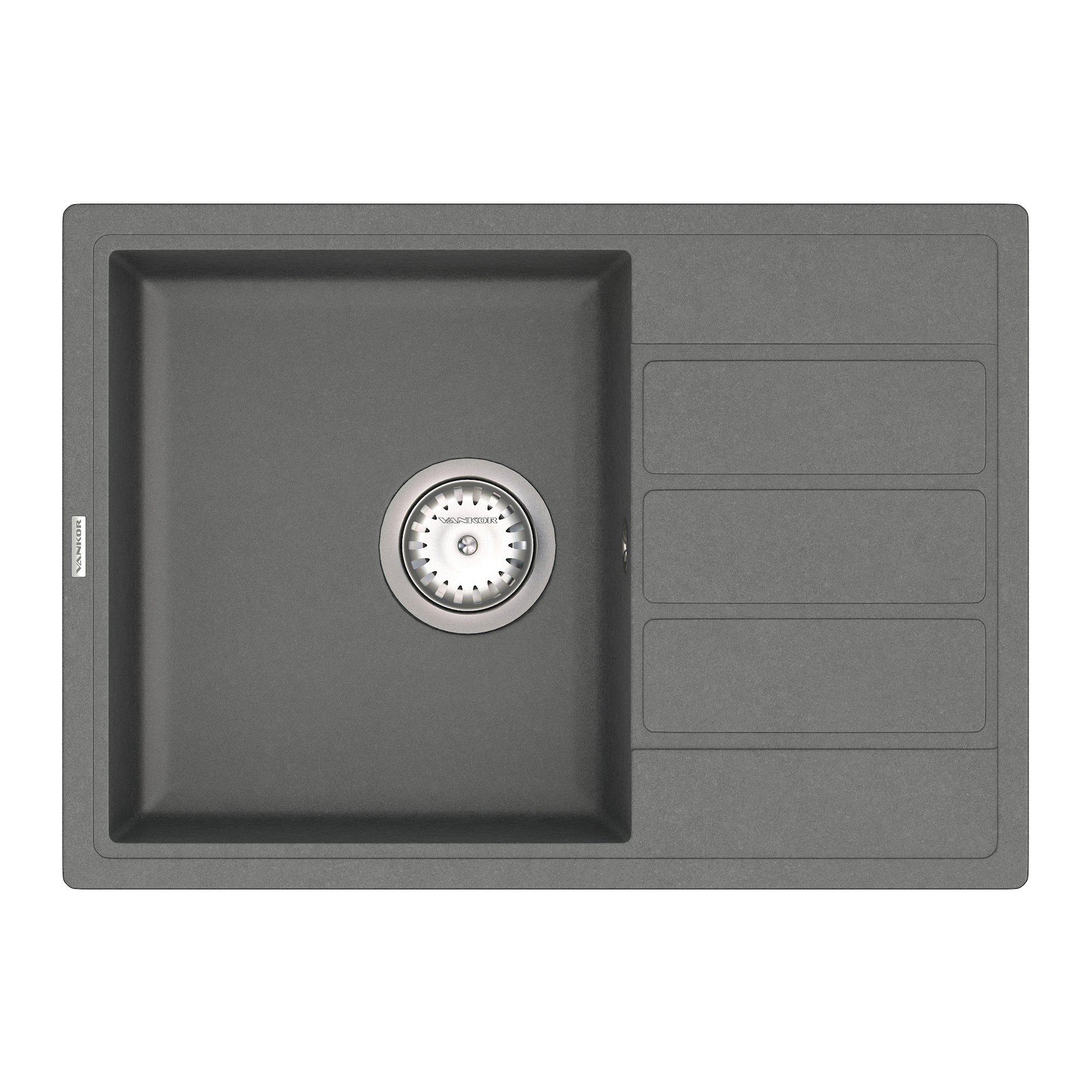 

Кухонная мойка VANKOR Easy EMP 02.62 Gray + сифон VANKOR (74828)
