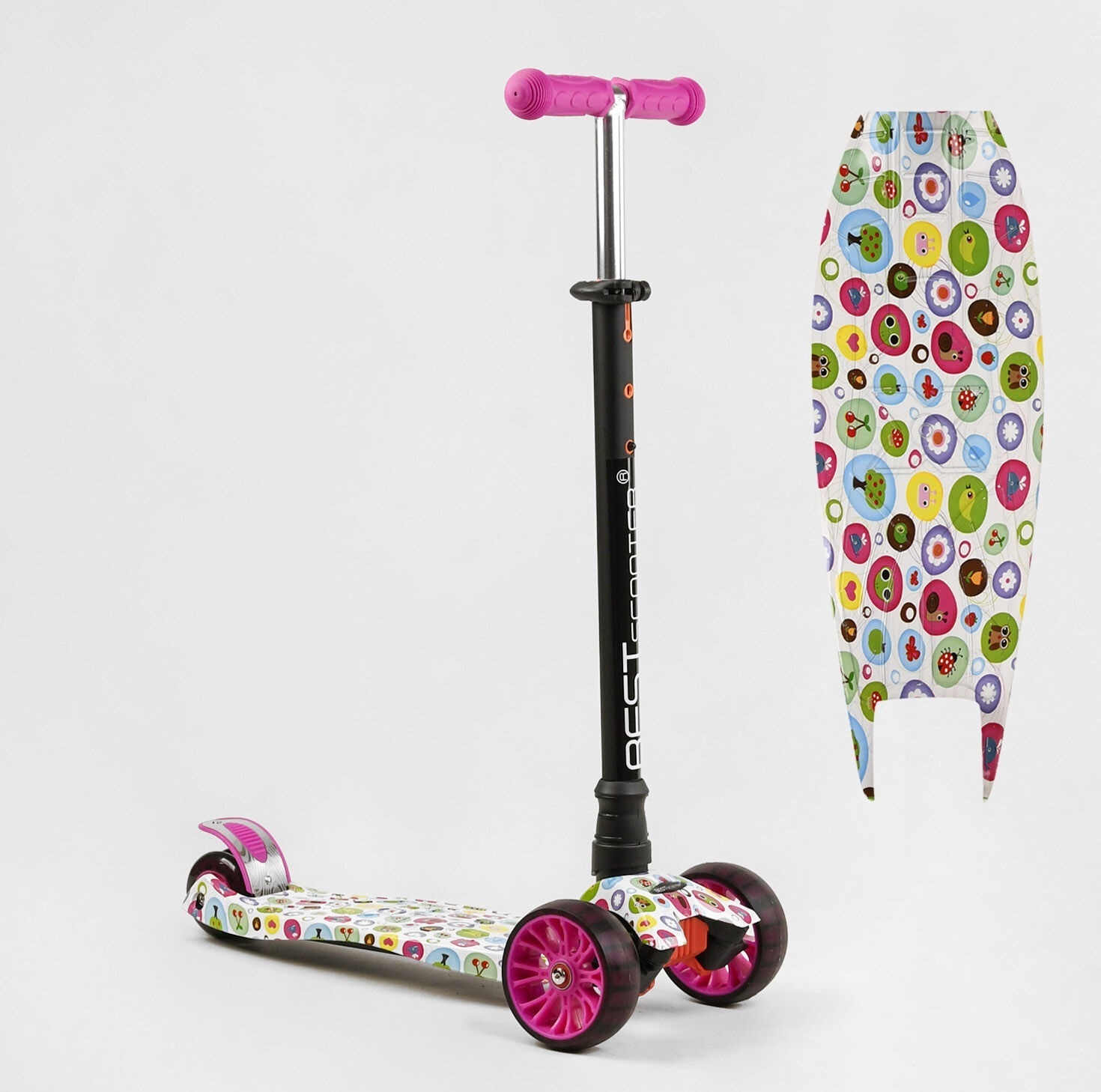 

Самокат Best Scooter MAXI Black-Pink (S-11304)