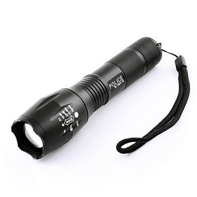 

Фонарь ручной акумуляторный Police 1831-T6/1813A ЗУ 220V 1x18650/3xAAA оптический zoom Черный (L- 2590)