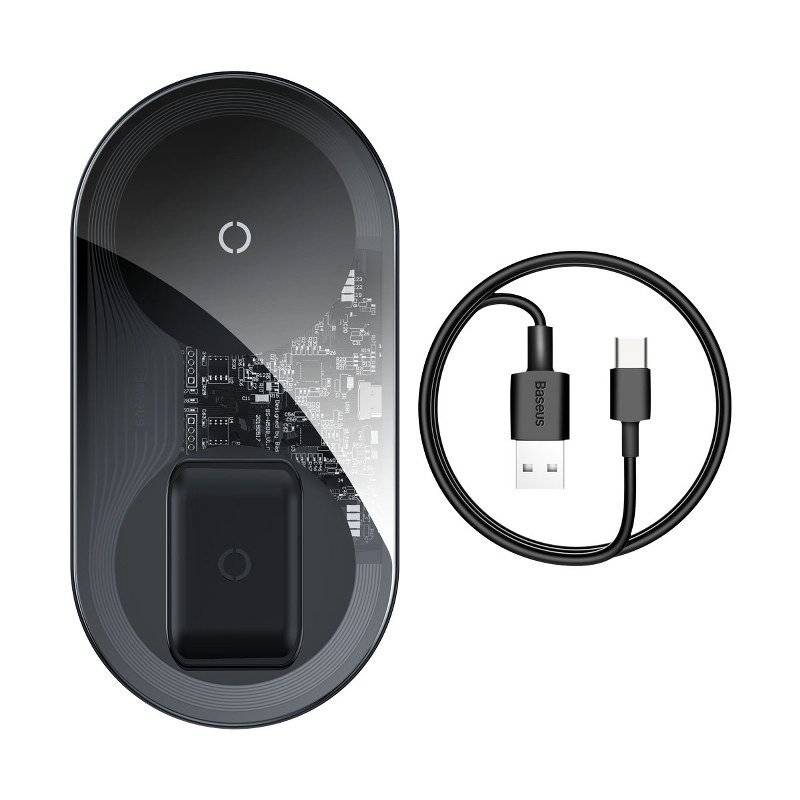 

Беспроводное зарядное устройство Baseus Simple 2in1 18W Pro Edition Transparent (WXJK-CA02)