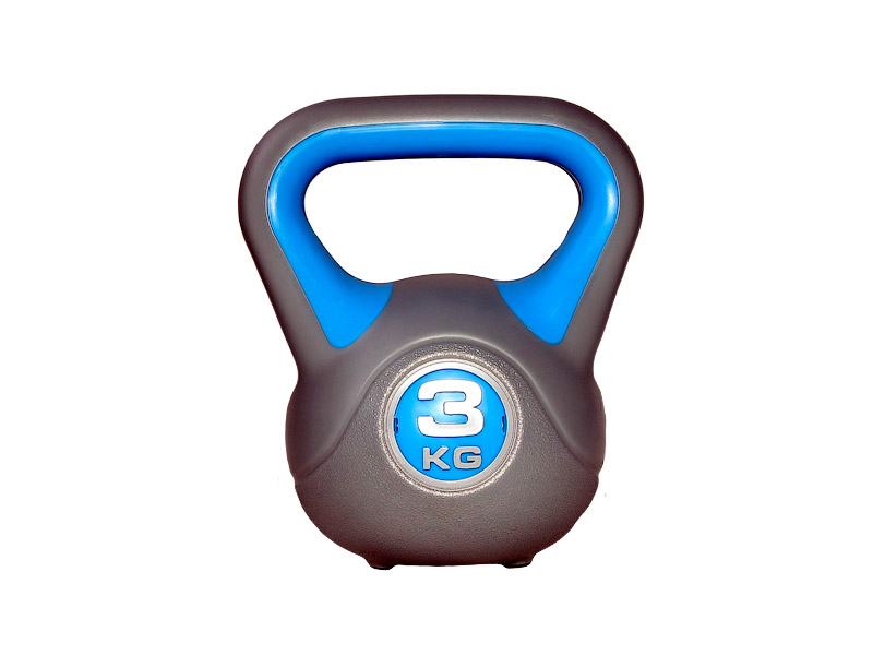 

Гиря LiveUp plastic kettlebell 3 кг сірий/блакитний