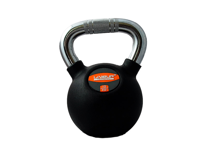 

Гиря LiveUp rubber kettlebell 12 кг чорний