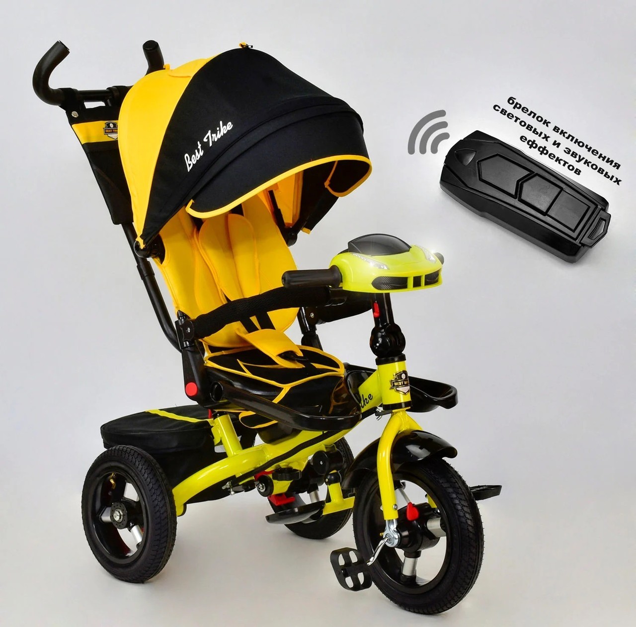 

Велосипед трехколесный Best Trike 6088 F - 1650 Желтый Поворотное Сидение Пульт ДУ Музыка USB