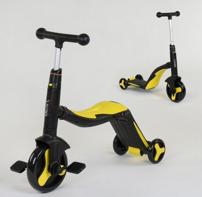 

Самокат 3в1 JT 10993 Best Scooter, самокат-велобег-велосипед, свет, 8 мелодий, колёса PU, переднее колесо d=20см, задние d=11см