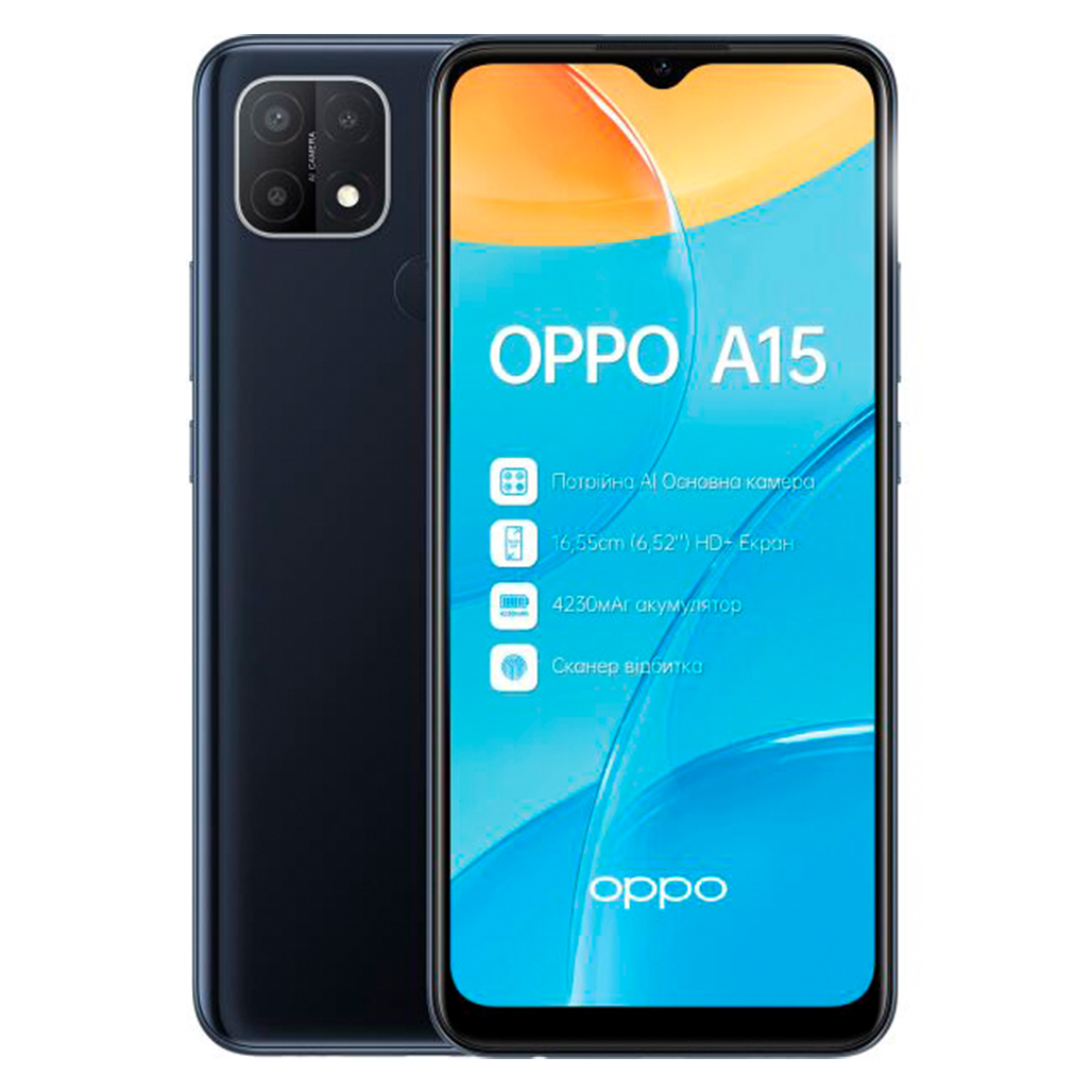 Смартфон Oppo A15 3/32GB (Dynamic Black) [64271] – фото, отзывы,  характеристики в интернет-магазине ROZETKA от продавца: Geekon | Купить в  Украине: Киеве, Харькове, Днепре, Одессе, Запорожье, Львове