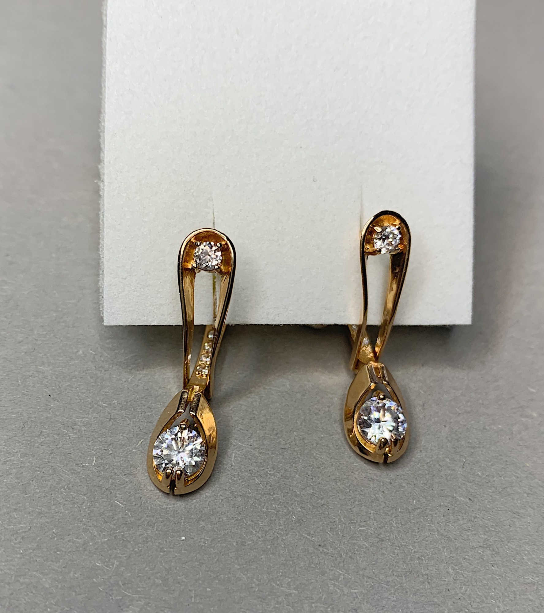 

Серьги из красного золота с фианитами СЦ-131