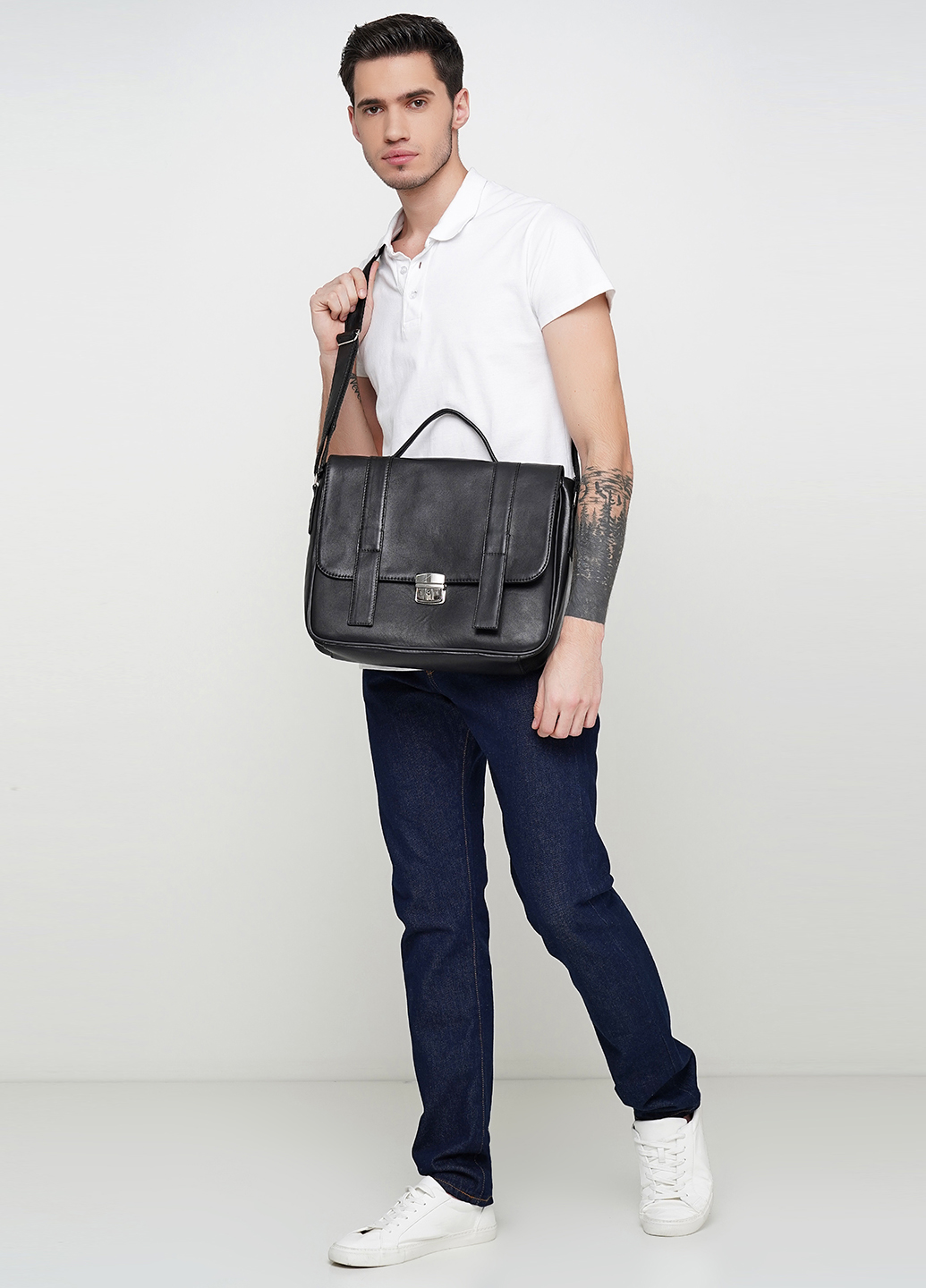 

Портфель из натуральной кожи Leather Factory Чёрный