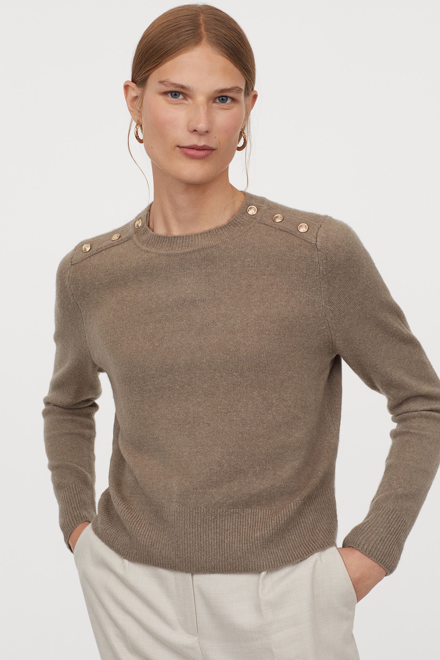 

Джемпер H&M S бежевый 27129132722