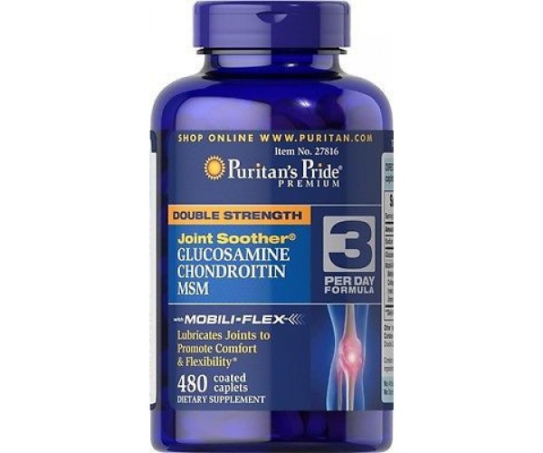 

Витамины Puritan's Pride Double Strength Glucosamine, Chondroitin & Msm 480 caps (709651)