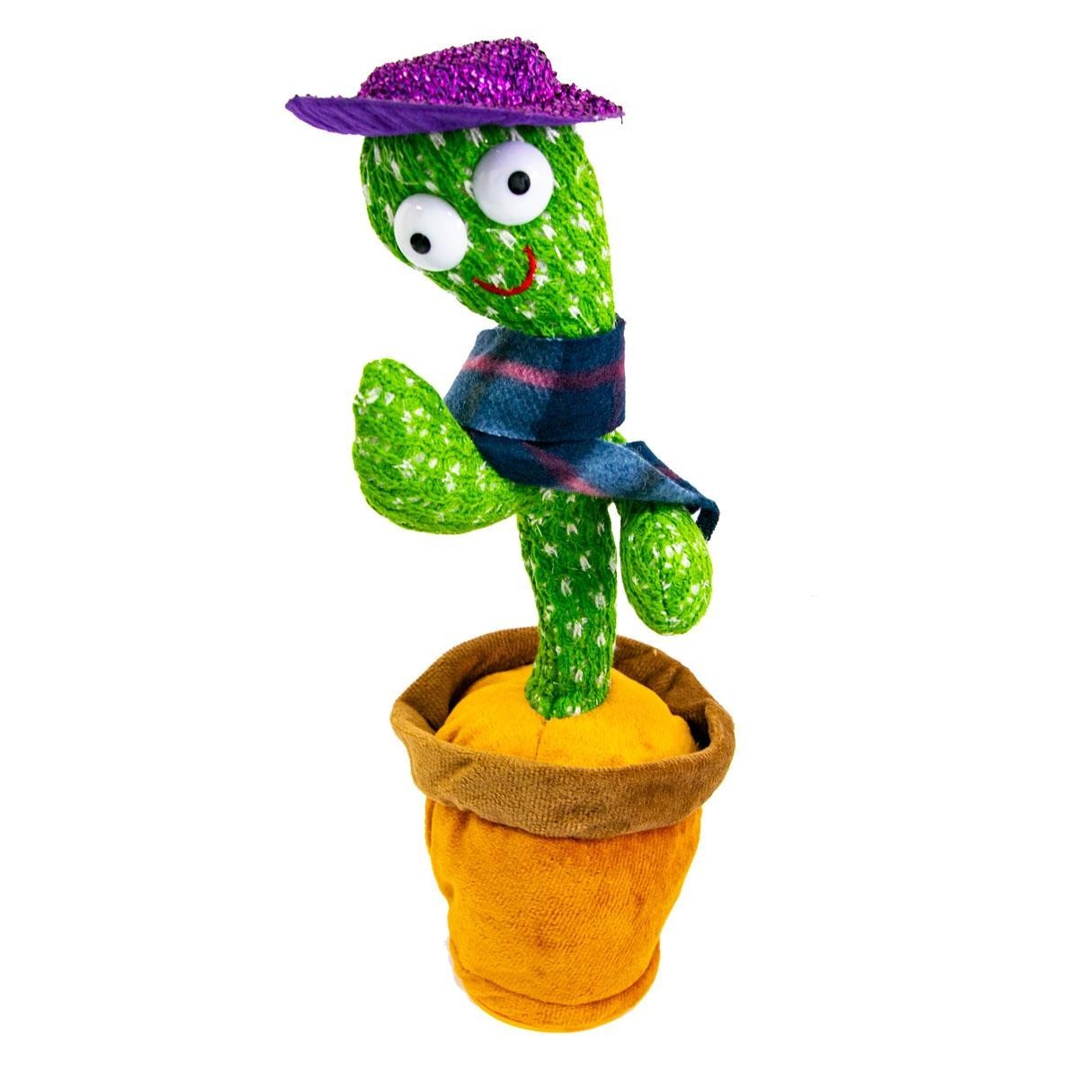 

Інтерактивна іграшка "Dancing Cactus з шарфом", танцюючий кактус повторюшка (VS7004955)