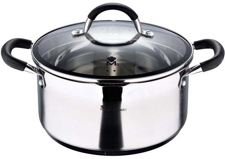 

Кастрюля Bergner Master Pro Foodies 5л, Ø24х12см индукционная с мерной шкалой