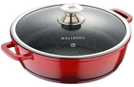 

Кастрюля Wellberg Kasian Red 4.7л с мраморным покрытием, красный с черным