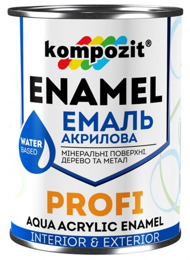 

Эмаль акриловая Kompozit Profi (0.8 л) Серая Глянцевая