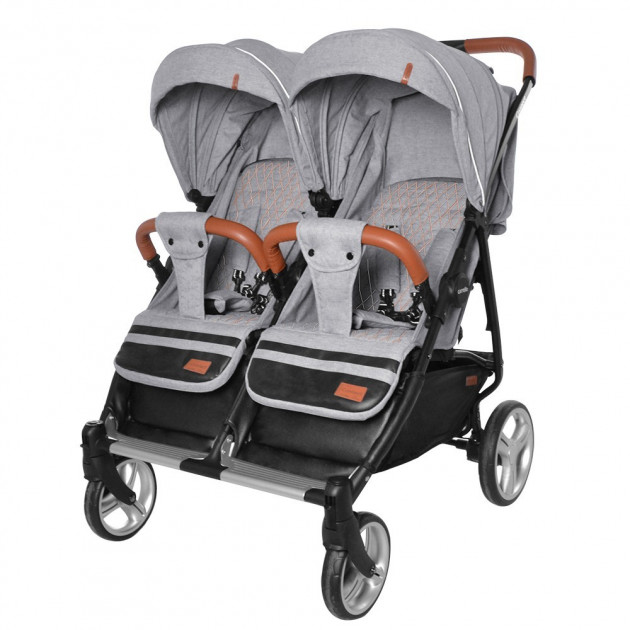 

Коляска прогулочная CARRELLO Connect CRL-5502 Rock Gray для двойни, в льне