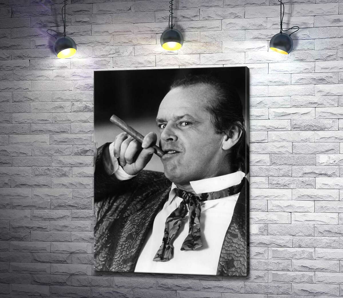 

Картина ArtPoster Актер Джек Николсон (Jack Nicholson) позирует с сигарой на черно-белом снимке 100x139 см Модуль №1
