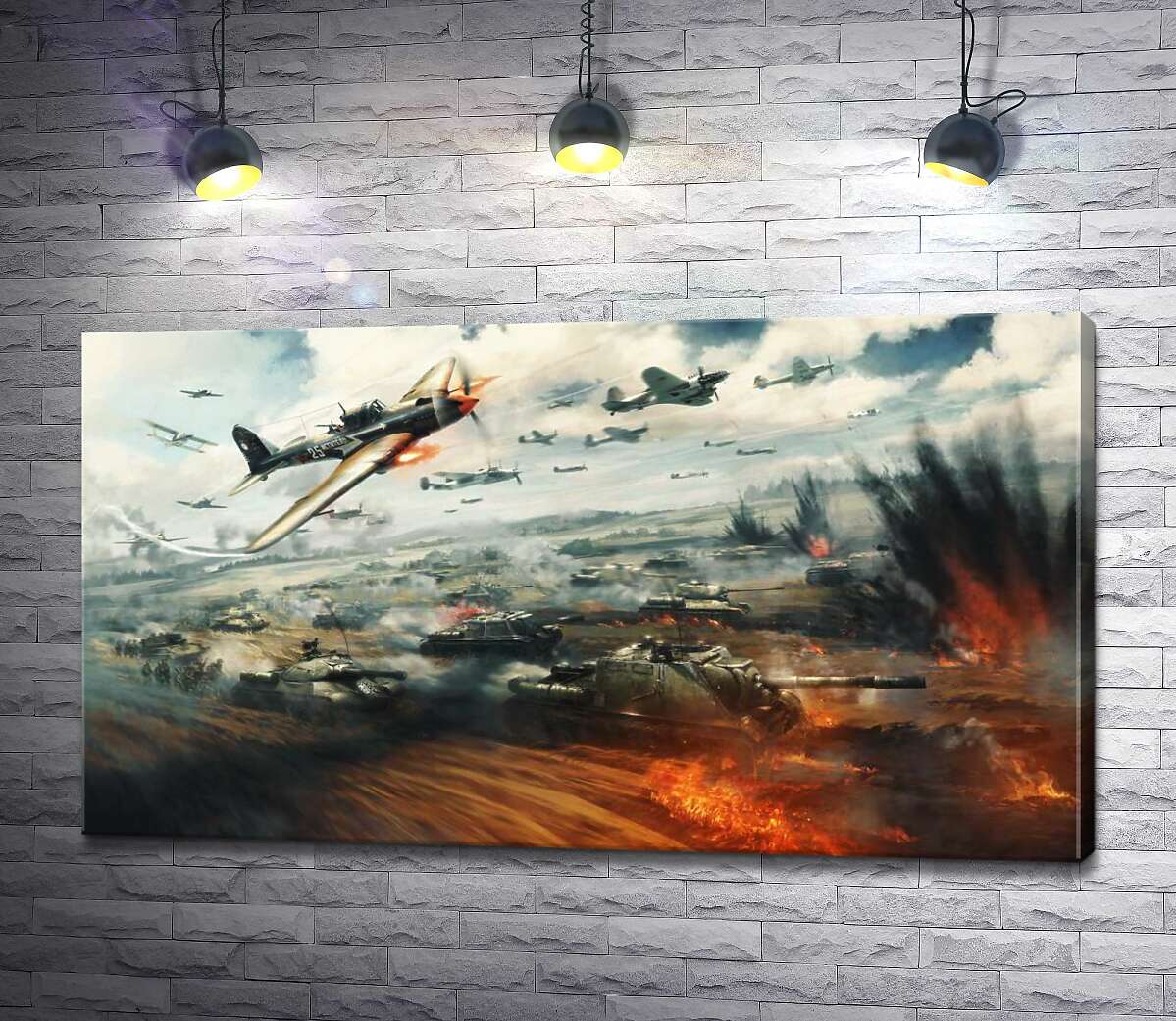 

Картина ArtPoster В аду танкового и авиационного сражения 100x56 см Модуль №1