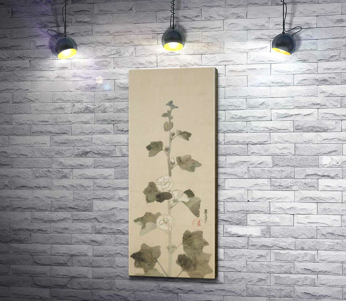 

Картина ArtPoster Белые мальвы (White hollyhocks) – Огата Корин (Ogata Korin) 50x123 см Модуль №1