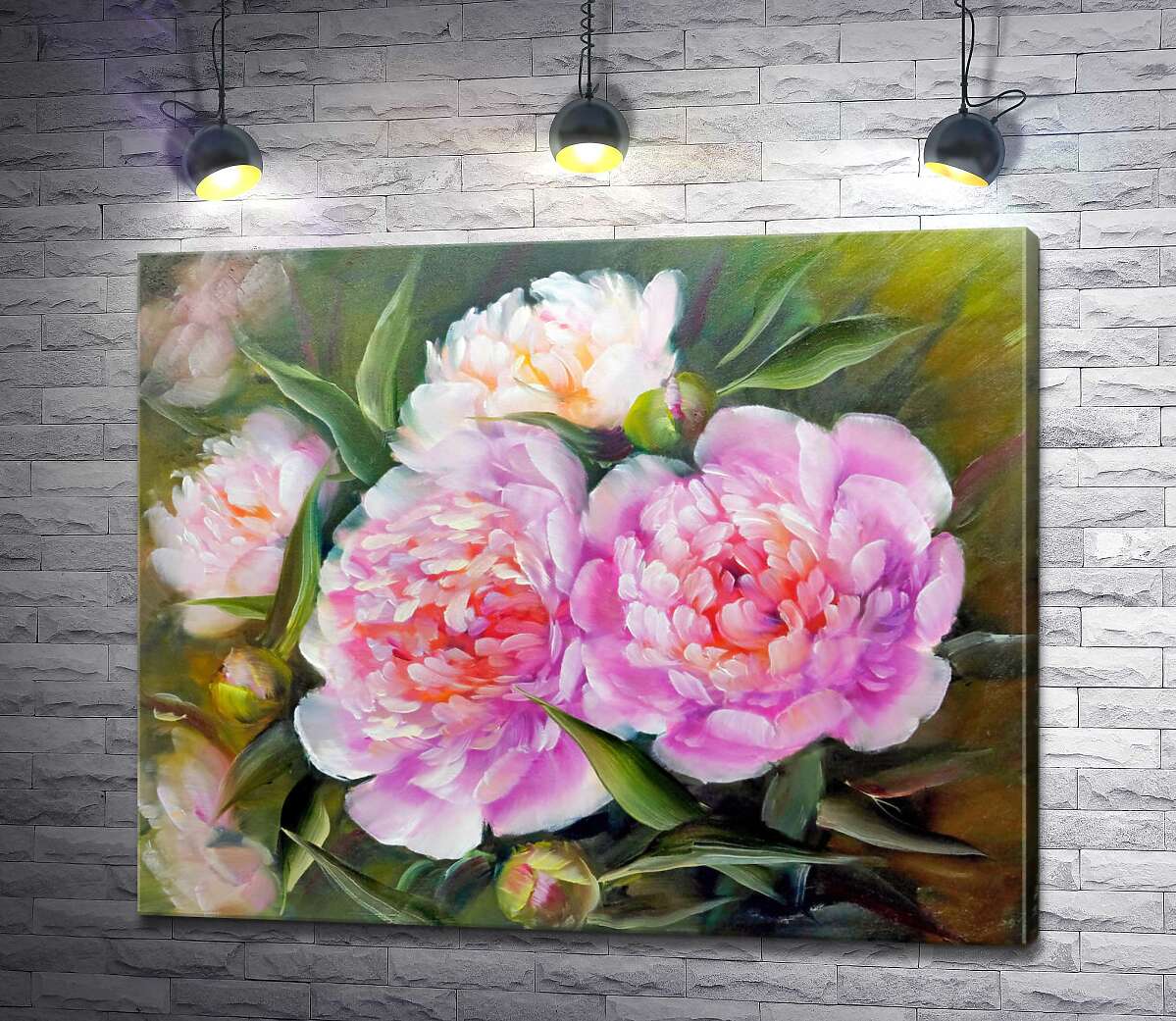 

Картина ArtPoster Весенний букет пышных розовых пионов 100x82 см Модуль №1