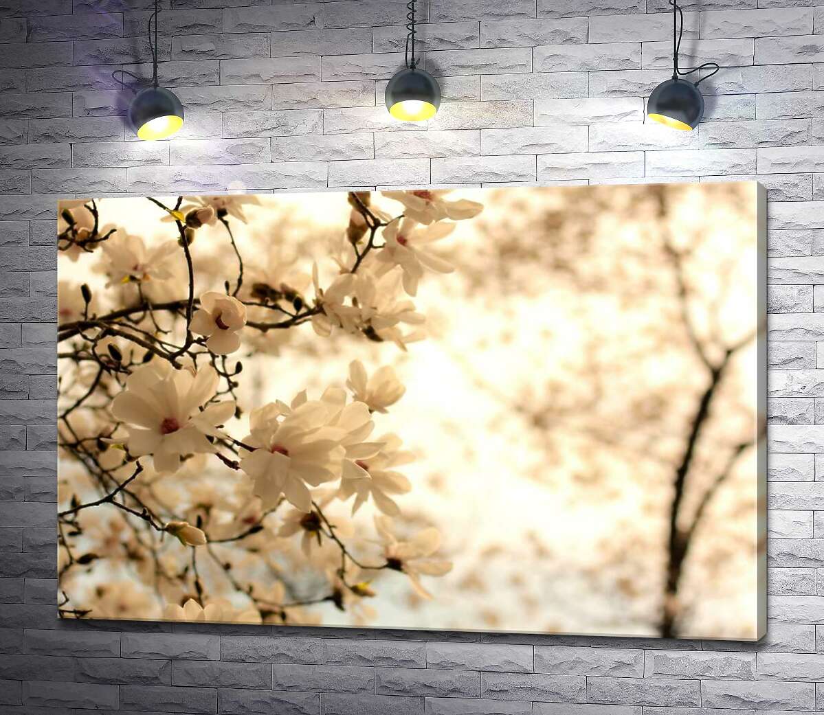 

Картина ArtPoster Весна пришла в сад пышнолистых магнолий 100x67 см Модуль №1