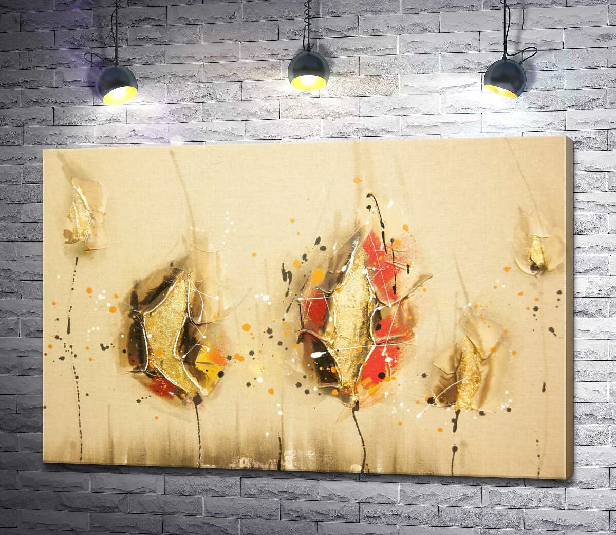 

Картина ArtPoster Золотые силуэты абстрактных бутонов 130x87 см Модуль №1