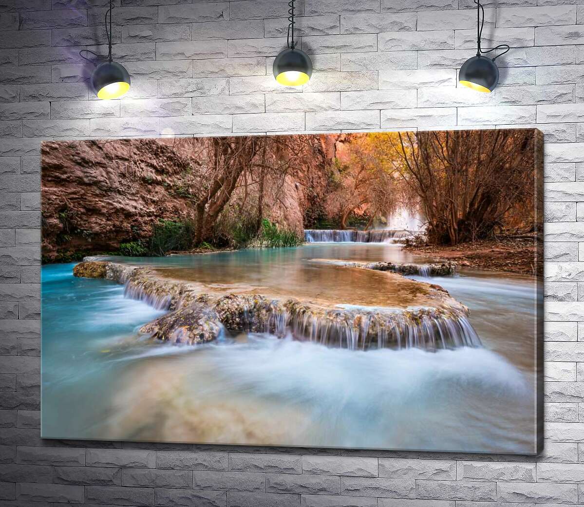 

Картина ArtPoster Каскады прозрачной воды водопадов Хавасу (Havasu Falls) среди осенних деревьев 130x87 см Модуль №1