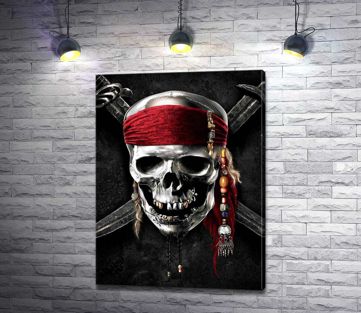 

Картина ArtPoster Знаменитый череп Джека Воробья (Jack Sparrow) на фильме "Пираты Карибского моря" (Pirates of the Caribbean) 100x134 см Модуль №1